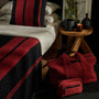 Cashmere Stripe Knit Blanket in Black/Sunstone | James Perse Los Angeles