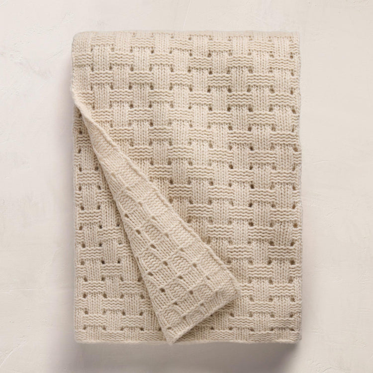 2 Tone Basket Weave Blanket in Chalk/Eco Alabaster | James Perse Los Angeles