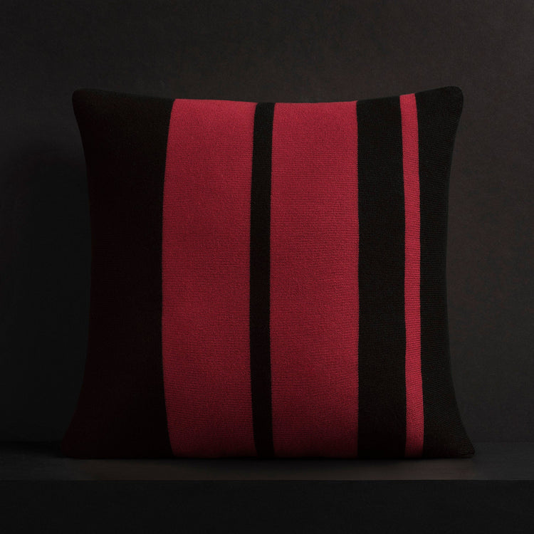 Cashmere Stripe Sham in Black/Sunstone | James Perse Los Angeles 