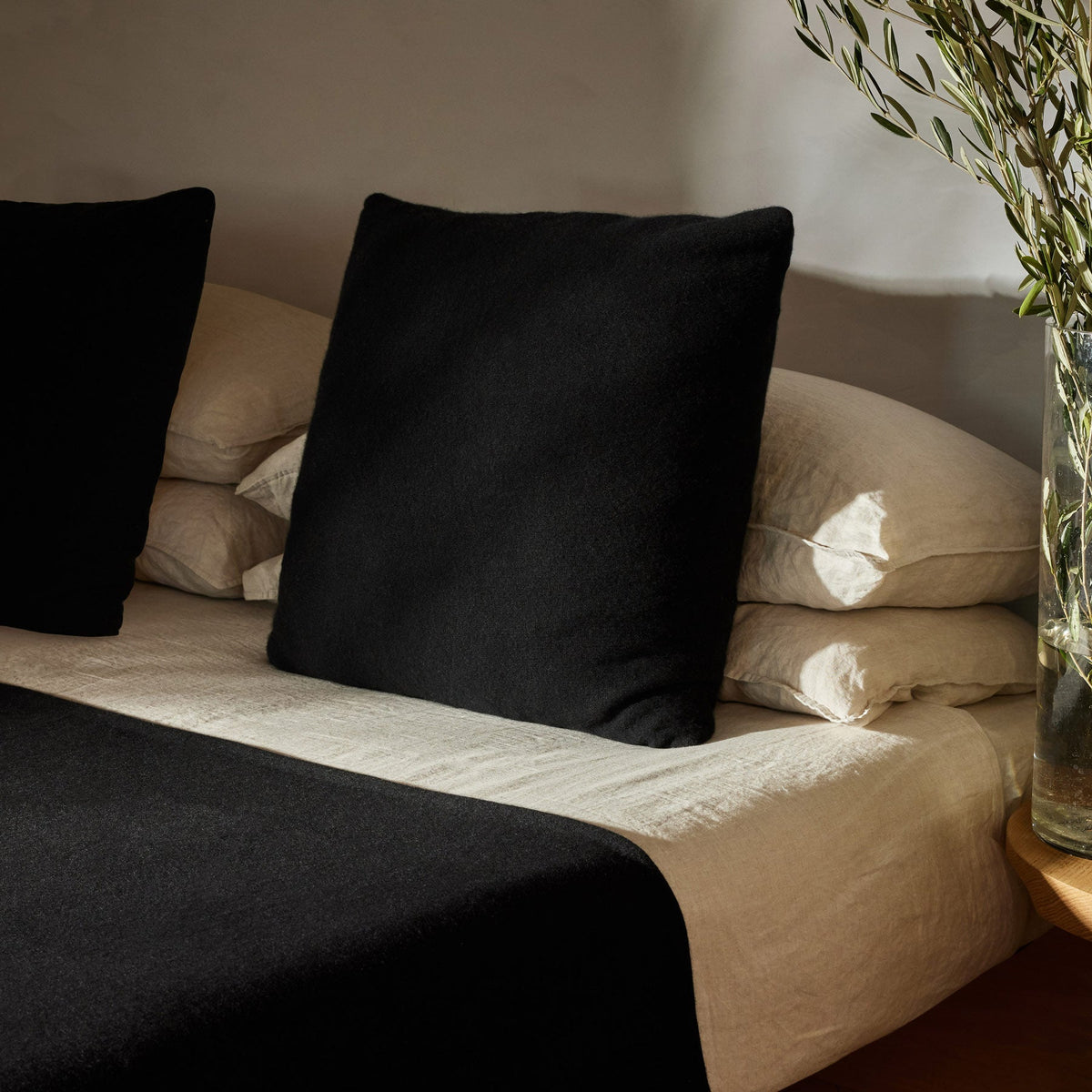 Cashmere Sham in Black | James Perse Los Angeles