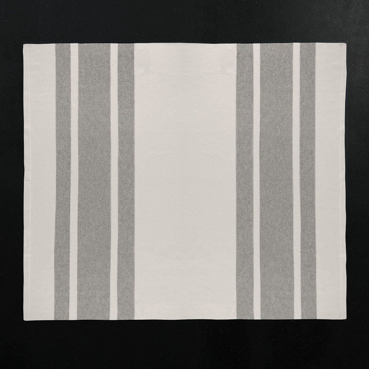 Baja Stripe Knit Blanket in Ivory/Heather Grey | James Perse Los Angeles