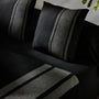 Baja Stripe Knit Blanket in Black/Heather Grey | James Perse Los Angeles