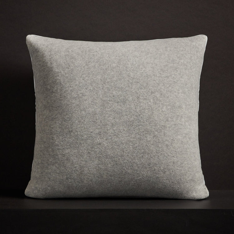 Baby Soft Throw Pillow With Piping - Light Heather Grey | James Perse Los Angeles
