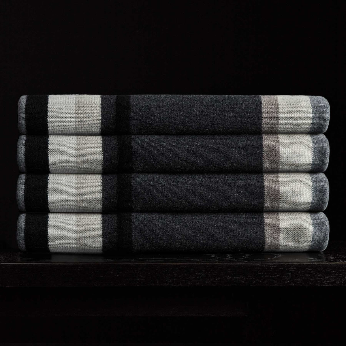 Baja Graded Striped Blanket In Charcoal Stripe | James Perse Los Angeles