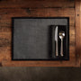 Solid Linen Table Napkin - Black | James Perse Los Angeles
