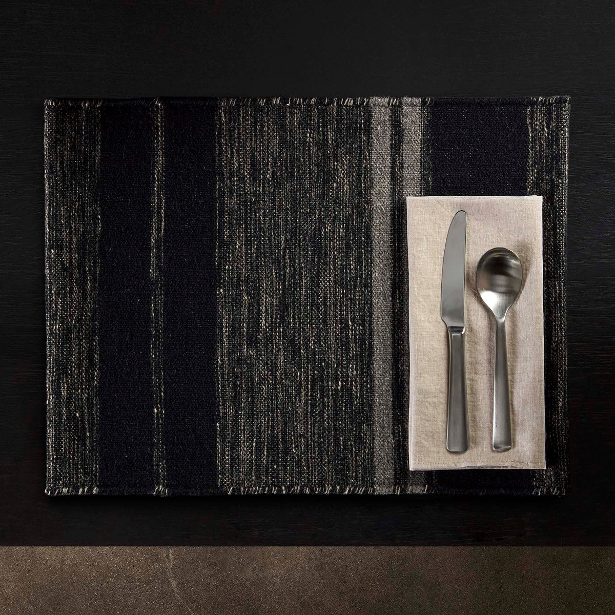 Micro Plaid Table Napkin - Natural | James Perse Los Angeles