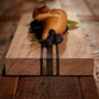 Teak Serving Board 3 Stripe 9X20 in Teak W Natural Finish Domestic | James Perse Los Angeles