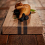 9X20" Teak Serving Board with Double Stripe in Teak/Natural Finish | James Perse Los Angeles