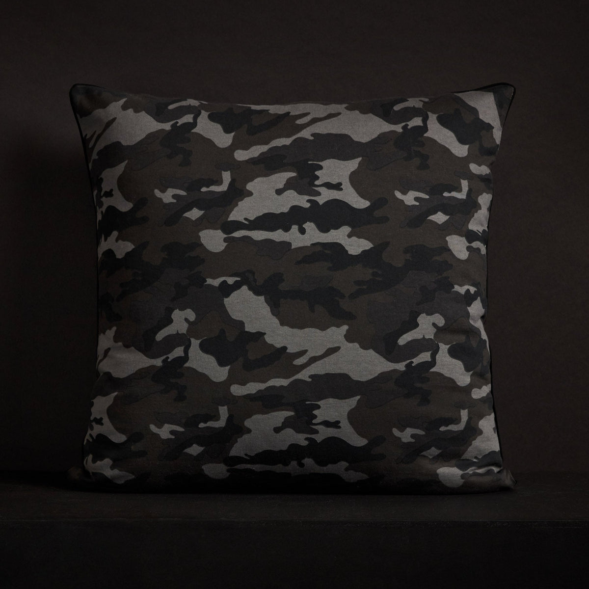 Camo Throw Pillow With Piping - Night Camo | James Perse Los Angeles
