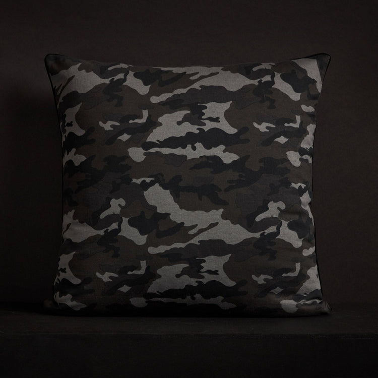 Camo Throw Pillow With Piping - Night Camo | James Perse Los Angeles