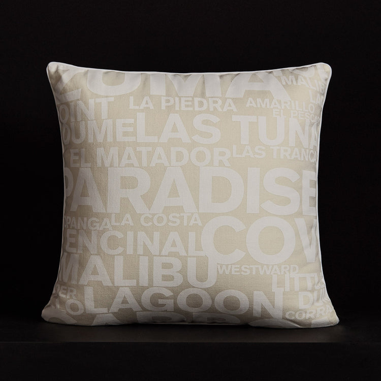 Zuma Beach Throw Pillow W/ Piping - Oyster | James Perse Los Angeles