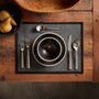 18" X 14" Placemat w/ Suede Trim - Ink | James Perse Los Angeles