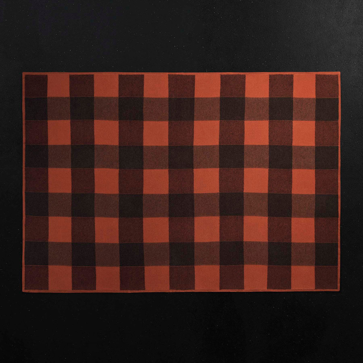 Vintage Plaid Cashmere Blanket in Burnt Orange/ Charcoal/ Black | James Perse Los Angeles