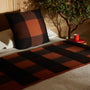 Vintage Plaid Sham in Burnt Orange/ Charcoal/ Black | James Perse Los Angeles