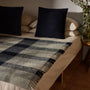 Plaid Alpaca Wool Throw in Navy | James Perse Los Angeles