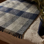 Plaid Alpaca Wool Throw in Navy | James Perse Los Angeles