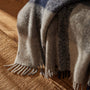 Plaid Alpaca Wool Throw in Navy | James Perse Los Angeles
