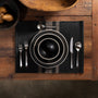 Wool Striped Placemat in Anthracite/Mule | James Perse Los Angeles