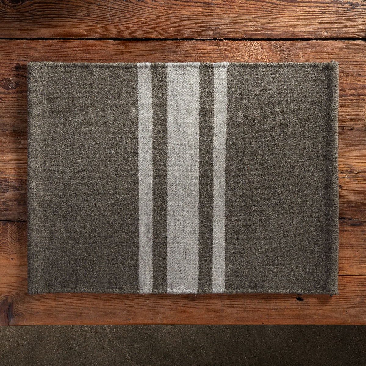 Wool Striped Placemat in Mule/Pearl Grey | James Perse Los Angeles