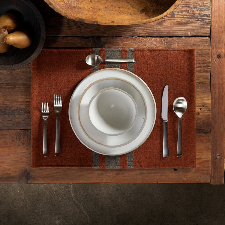 Wool Striped Placemat - Ochre/Flint | James Perse Los Angeles
