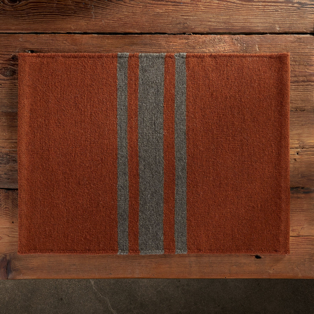 Wool Striped Placemat - Ochre/Flint | James Perse Los Angeles