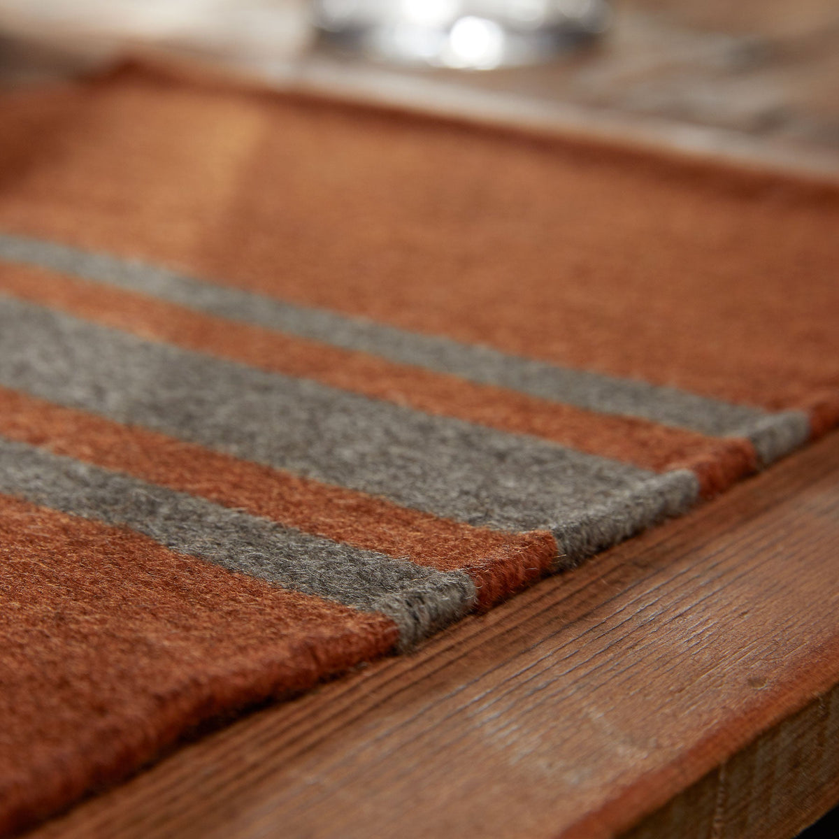 Wool Striped Placemat - Ochre/Flint | James Perse Los Angeles