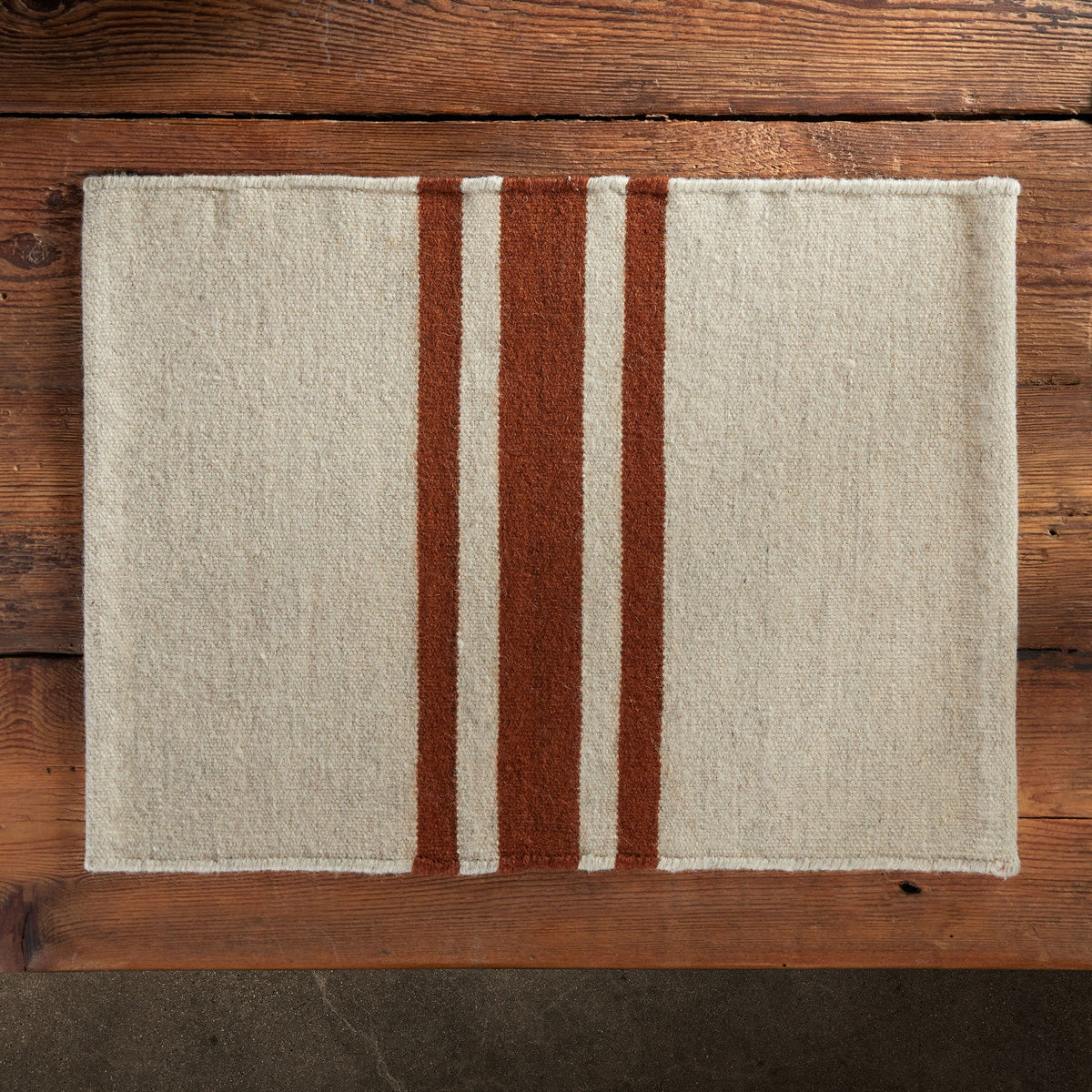 Wool Striped Placemat - Soapstone/Beige | James Perse Los Angeles