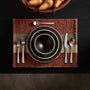 Placemat Wool Double Stripe in Wine/Flint/Oyster | James Perse Los Angeles