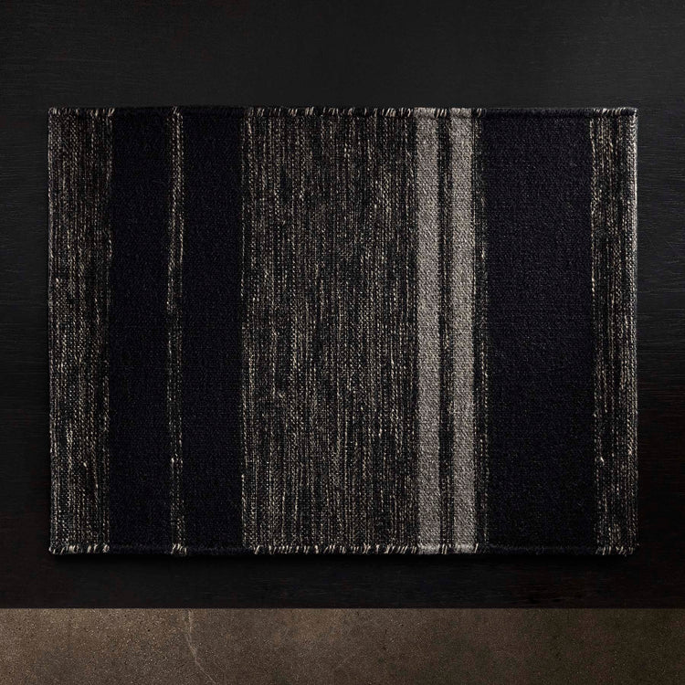 Placemat Wool Multi Stripe - Black Marle/Black/Flint | James Perse Los Angeles