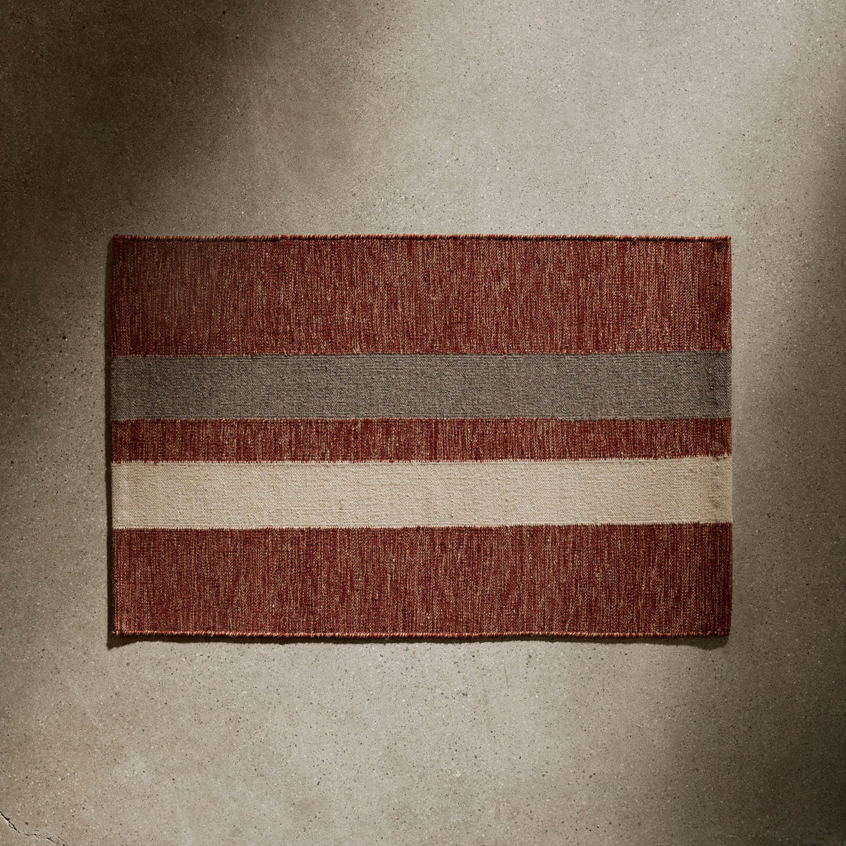 Striped Entry Mat 2Ft X 3Ft in Wine/Flint/Oyster | James Perse Los Angeles