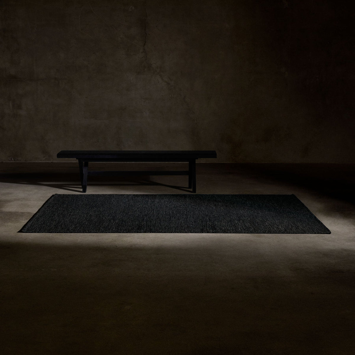Solid Marled Area Rug 6Ft X 9Ft in Black Melange | James Perse Los Angeles