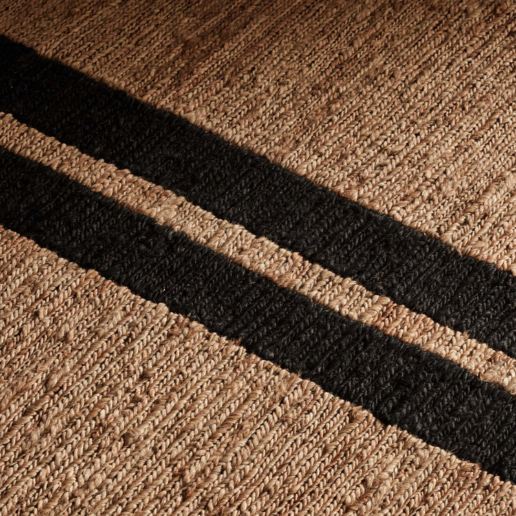Jute Runner 3.5FT X 9FT - Natural/Charcoal Stripe | James Perse Los Angeles
