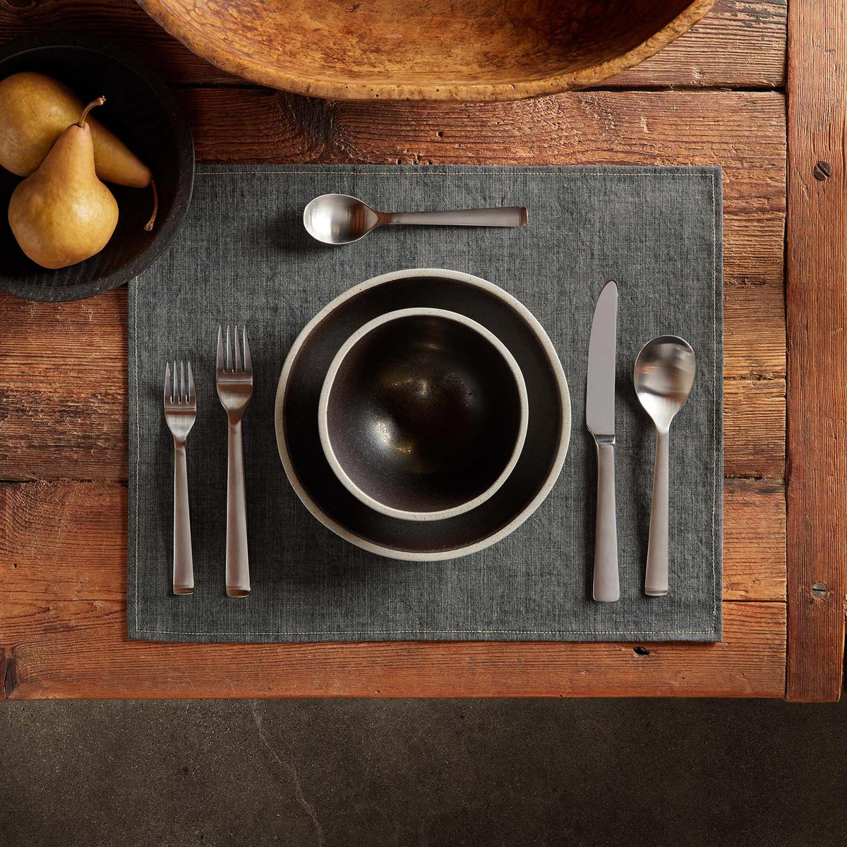 Indigo Denim Placemat - Charcoal Denim | James Perse Los Angeles