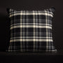 Plaid Throw Pillow With Piping - Black/Ivory Plaid | James Perse Los Angeles