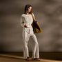 Cotton Linen V Neck Boxy Sweater In Off White | James Perse Los Angeles