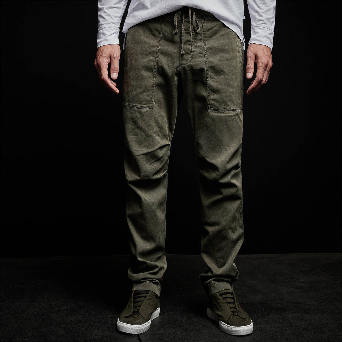 Army Cotton Slub Utility Pant in Hunter Pigment | James Perse Los Angeles