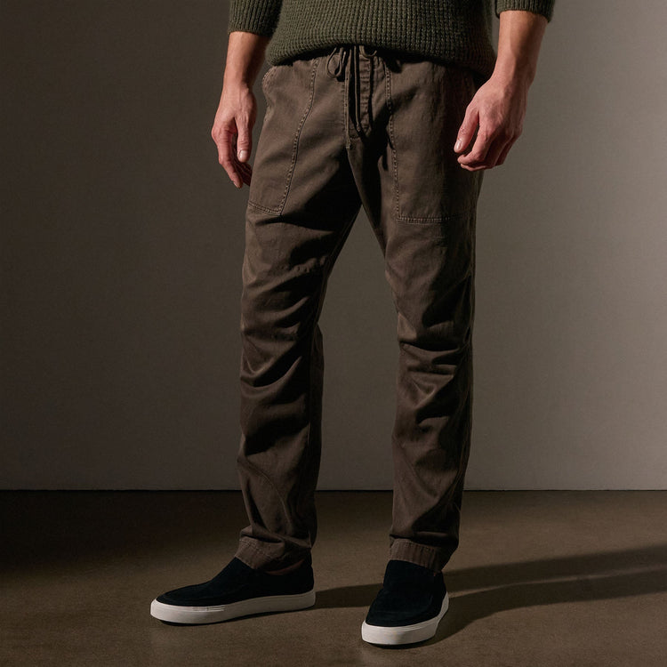 Army Cotton Slub Utility Pant in Loam Pigment | James Perse Los Angeles