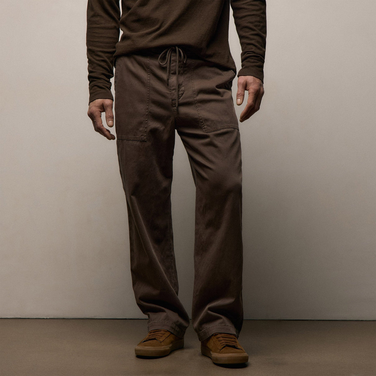 Slub Cotton Utility Flight Pant in Caribou Pigment | James Perse Los Angeles