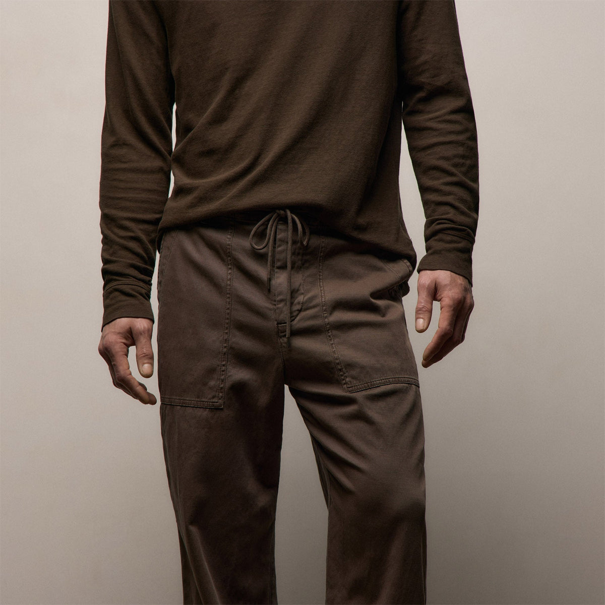 Slub Cotton Utility Flight Pant in Caribou Pigment | James Perse Los Angeles