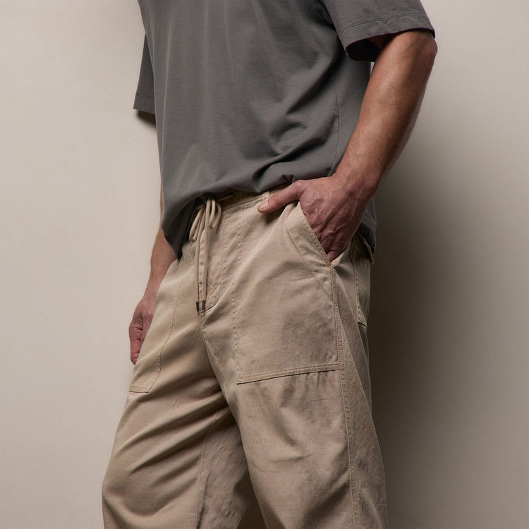 Slub Cotton Utility Flight Pant in Stone Pigment | James Perse Los Angeles