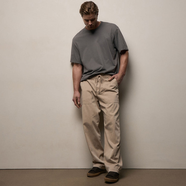 Slub Cotton Utility Flight Pant in Stone Pigment | James Perse Los Angeles