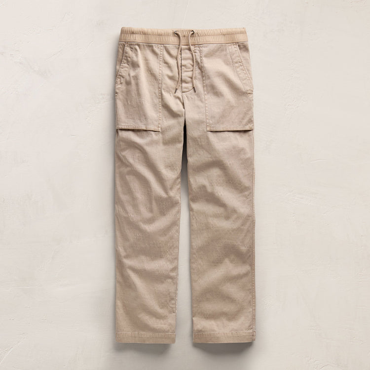 Cotton Slub Utility Pant in Stone Pigment | James Perse Los Angeles FLAT