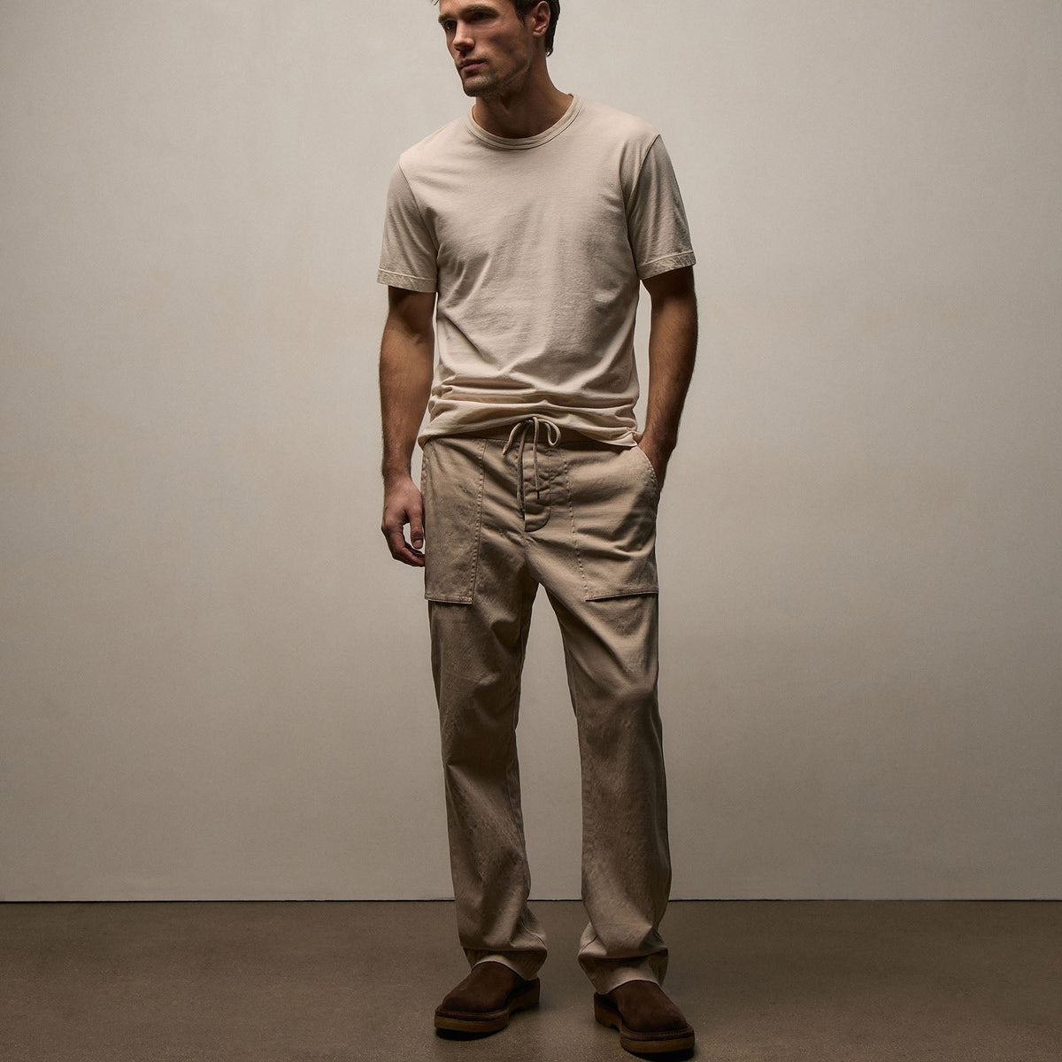 Slub Cotton Utility Pant in Stone Pigment | James Perse Los Angeles