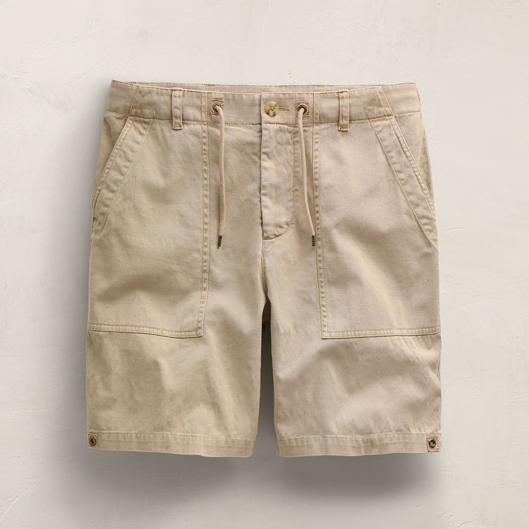 Slub Cotton Utility Flight Shirt in Light Khaki Pigment | James Perse Los Angeles