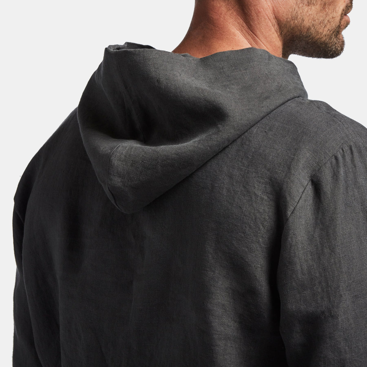 Belgian Linen Pullover Hoodie - Elephant | James Perse Los Angeles