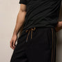 Piped Track Pant in Black/Whiskey | James Perse Los Angeles