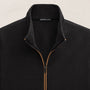 Brushed Cotton Suede Piped Track Jacket in Black/Whiskey | James Perse Los Angeles FLAT
