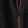 Brushed Cotton Suede Piped Track Jacket in Black/Whiskey | James Perse Los Angeles FLAT