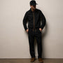 Brushed Cotton Piped Jacket in Black/Whiskey | James Perse Los Angeles