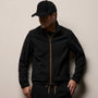 Brushed Cotton Piped Jacket in Black/Whiskey | James Perse Los Angeles